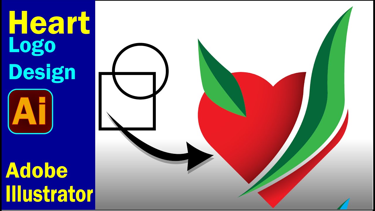 How to create Heart Logo Design step by step | Logo បេះដូង 