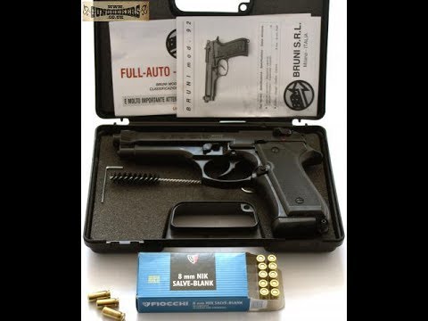 Pistola A Salve Bruni 92 Calibro 8, Automatica/semiautomatica - Con Valigetta E Accessori, Nera (BR-1300)