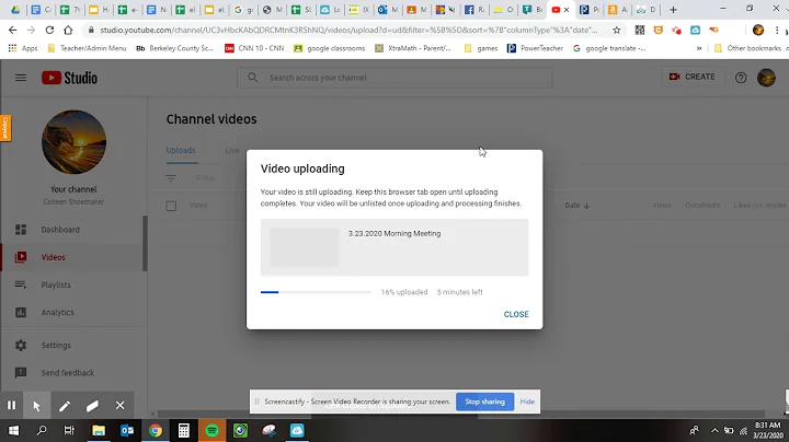 Teachers - uploading to YouTube