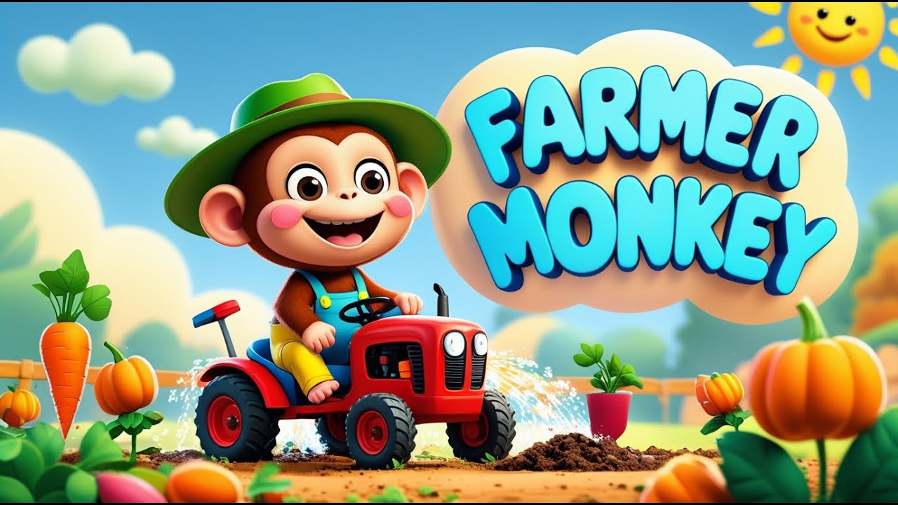 Farmer Monkey | A Peaceful Farm Story with Animals | 3d Cartoon