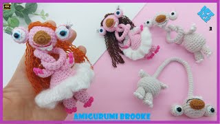 Ami̇gurumi̇ Buz Devri̇ Sid & Brooke Uzun Boyunlu Çanta Süsü, Araba Aksesuari, Gövde,Ayak,Kol Yapımı P3