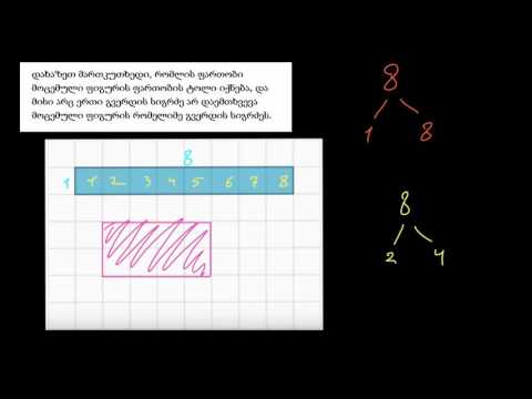 მოცემული ფართობით მართკუთხედების შედგენა 2