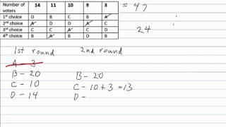 Math 1116 Instant Runoff Example