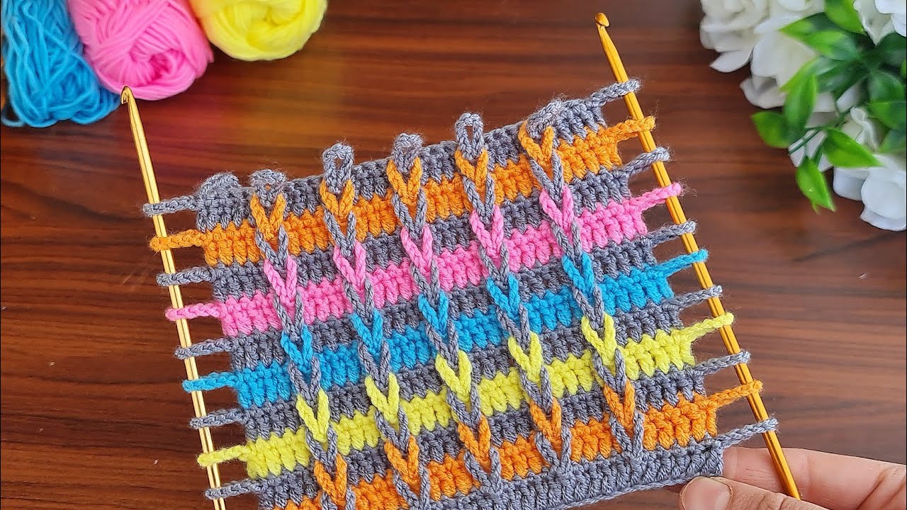 WOW!.😲 AMAZİNG!.Super Easy Tunisian Knitting Model 😍Very Easy and Very Spectacular Tunisian Knitting