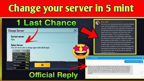 How to change server before 60 days | without room card | New method | pubg Mobile