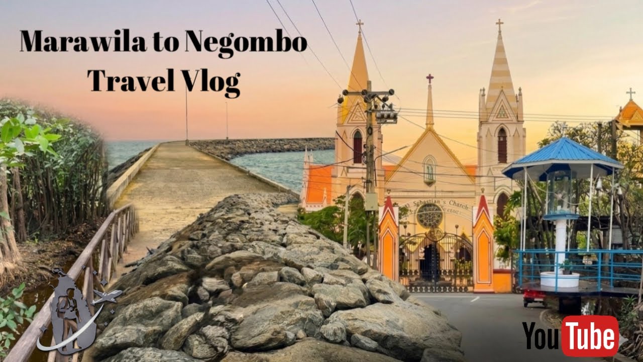 ලංකාවේ ලස්සනම වෙරළබඩ සංචාරය  | Marawila to Negombo Travel Vlog, First video 🇱🇰