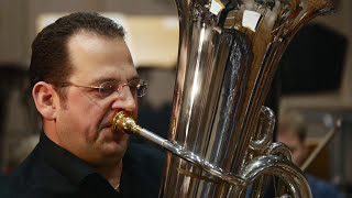 THE MAN on the tuba