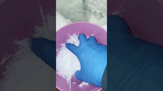 POV eating freezer frost icicles