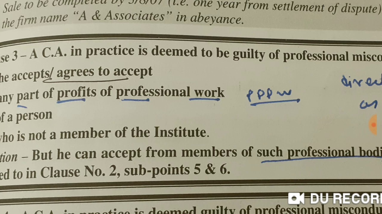 CA final Professional ethics Sch 1 Part 1 Clause 3 - YouTube