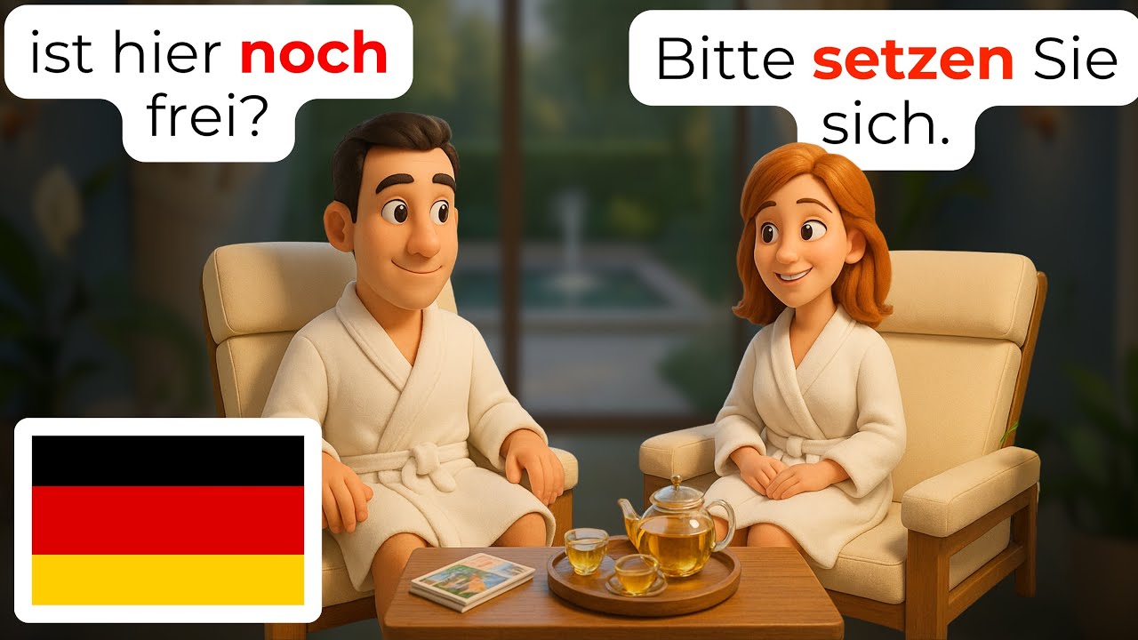 🇩🇪 Учите немецкий в спа: 15 реальных разговоров | A1-A2 | Практикуйте лёгкий немецкий для начинающих