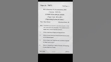 BCA 4TH semester (2019-22) | Operating system and Linux | #brabu #university #Bca #exam #BCA_403