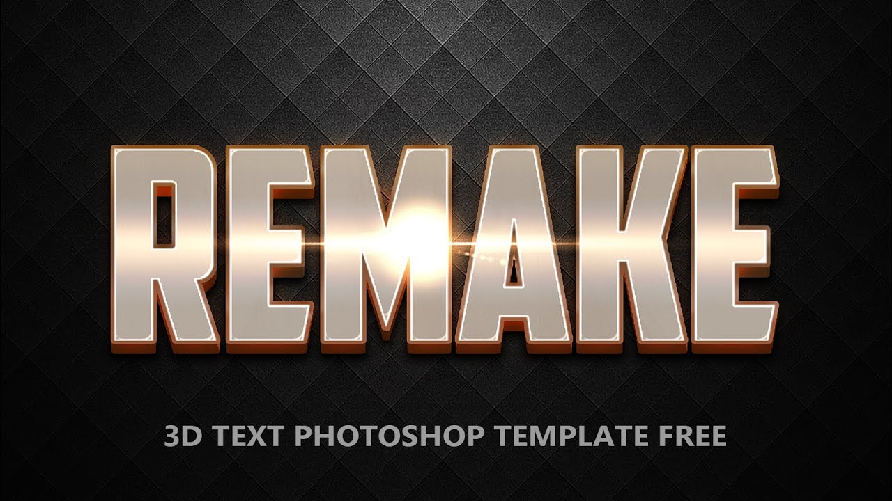 Remake Text REMAKE 3D Text Photoshop | FREE PSD Style 185 - YouTube