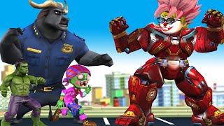 Avengers Super Hero Nick Hulkbuster vs Team zombie rescue Papa Nick - Scary Teacher 3D Animation