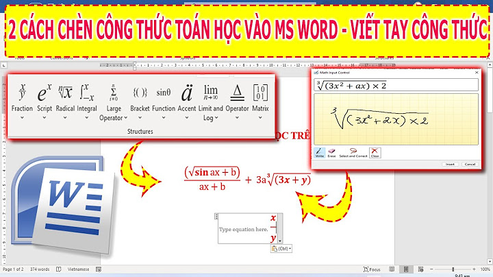 Hướng dẫn sử dụng vẽ công thức trong word 2010