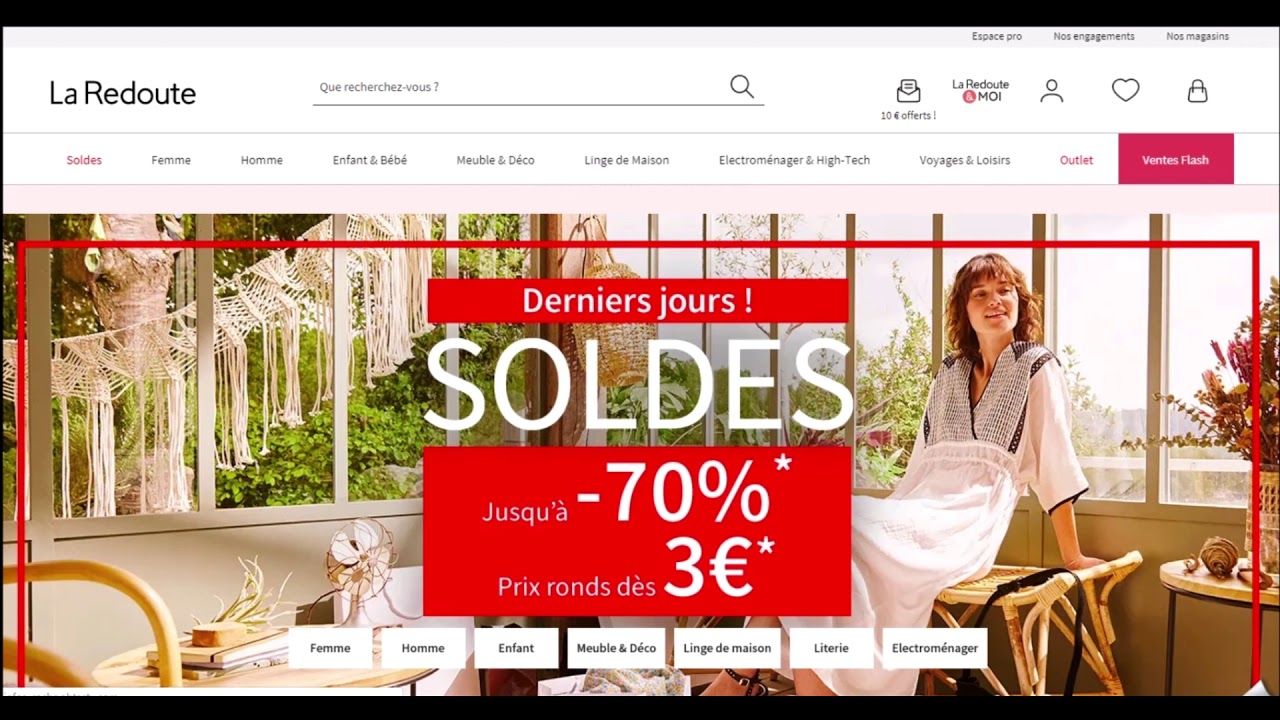 Code promo La Redoute Outlet vérifié en vidéo