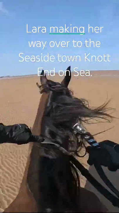Lara making her way to Seaside town Knott End on Sea #beach#equestrianlife #horsebackriding  #ocean