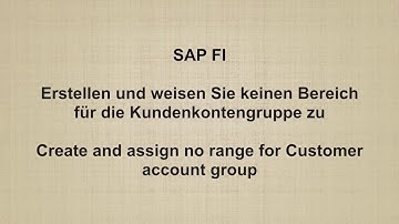 SAP FI -  Create and assign no range for Customer account group