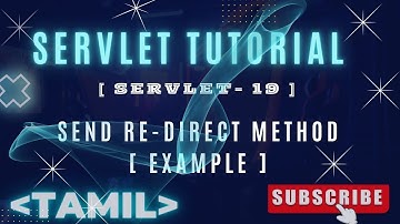 SERVLET - 19 :  EXAMPLE SendRedirectMethod  (TAMIL) #servlets  #java  #tamil  #j2ee