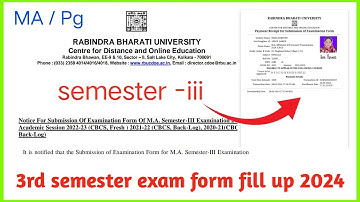 RBU Pg Distance semester-iii exam form fill up 2024 || RBU MA•PG 3rd semester exam form fill up 2024
