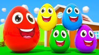 DuZoo Explores Colorful Surprise Eggs | Magic color song + More | Nursery Rhymes & Kids Songs