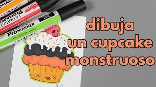 Cómo dibujar un cupcake monstruoso