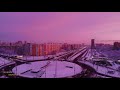 Марсианское утро в городе Самара / рассвет / восход солнца / Russia