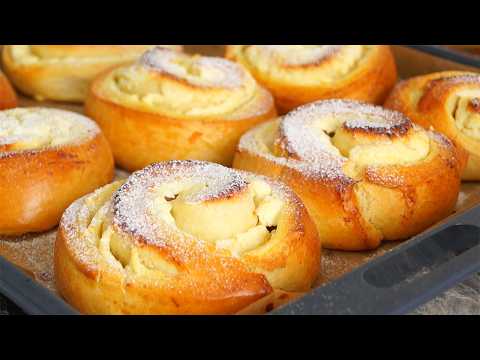 ОНИ ПОТРЯСАЮЩИЕ! 😍 Невесомые БУЛОЧКИ с Начинкой | Как ПУХ! Простой Рецепт | Очень Вкусно!