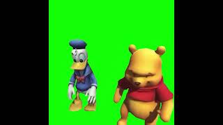 Donald Duck and Winnie The Pooh Dancing - Green Screen