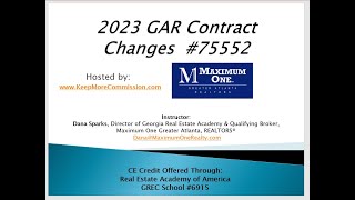 2023 GAR Contract Changes  - CE Class - 12-7-22 #NewGARcontracts