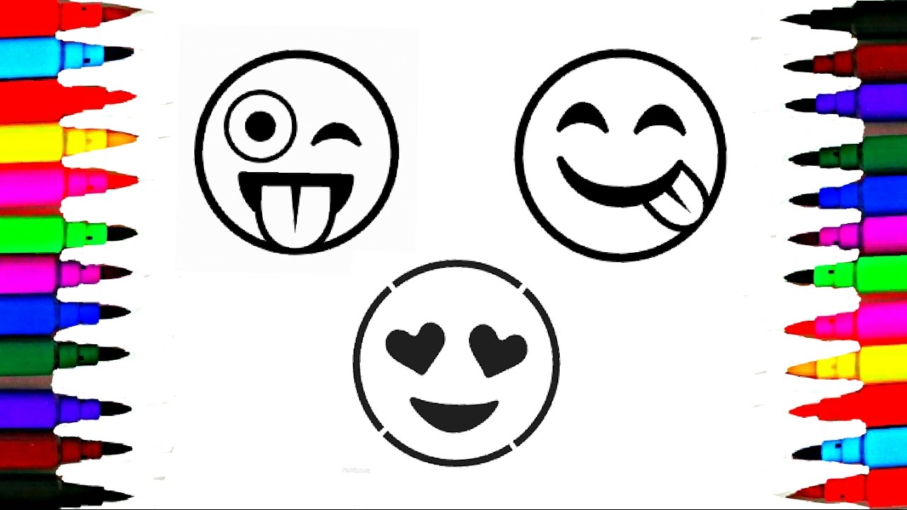 How To Draw and Color Emoji l Emoji Faces Coloring Pages  
