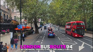 Immersive London Bus Upper Deck Experience aboard Bus 94 from Acton Green to Piccadilly Circus