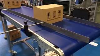 Aluminium Belt Conveyor with Guides for Boxes UK