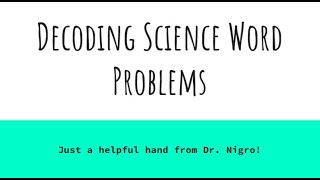 Decoding Science Word Problems Profile