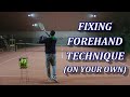 7 Tips For Fixing A Tennis Forehand On Your Own (With A Ball Hopper)