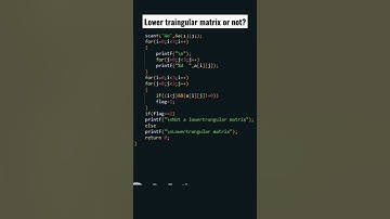 lower traingular matrix or not? | 2d array | #clanguage #shorts