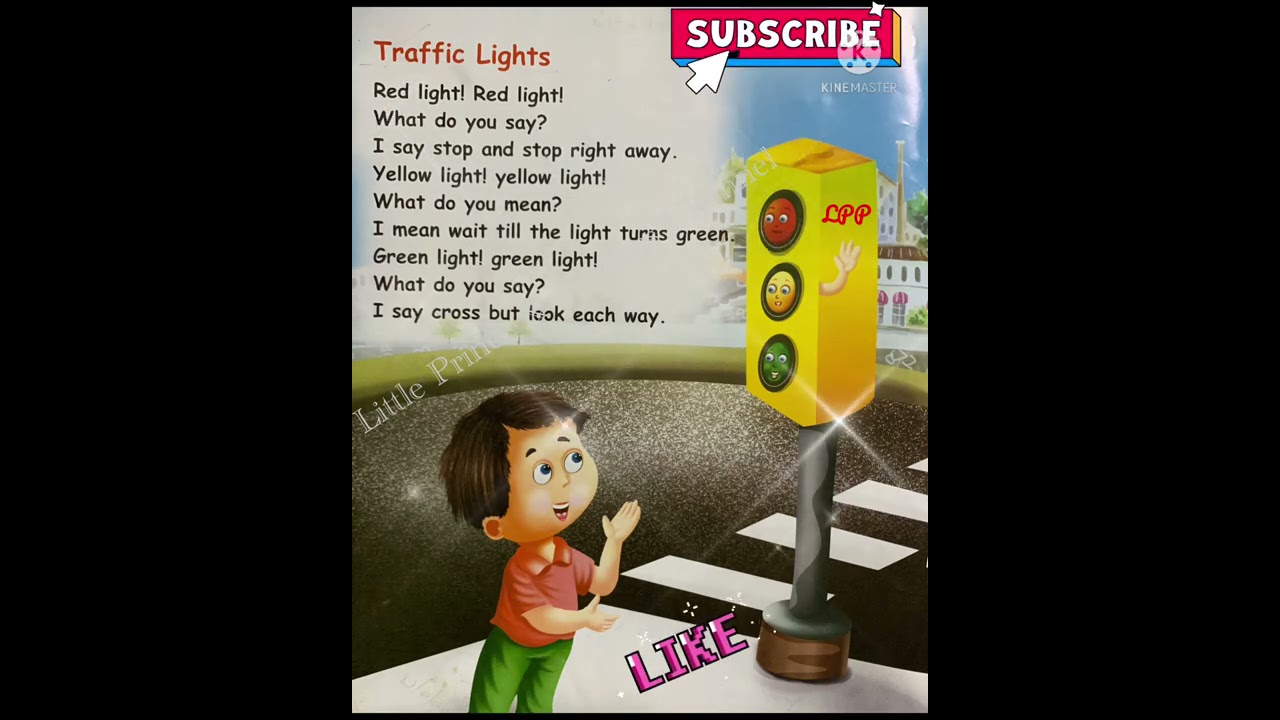 Traffic Lights   Red Light Red Light What Do You Say English Poem with Lyrics  Nursery Rhymes 