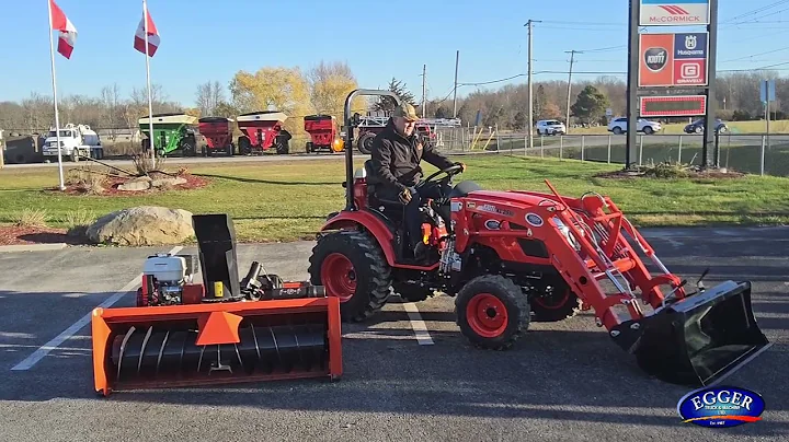 Kioti CX2510 HST Tractor and quick-attach front mount snowblower