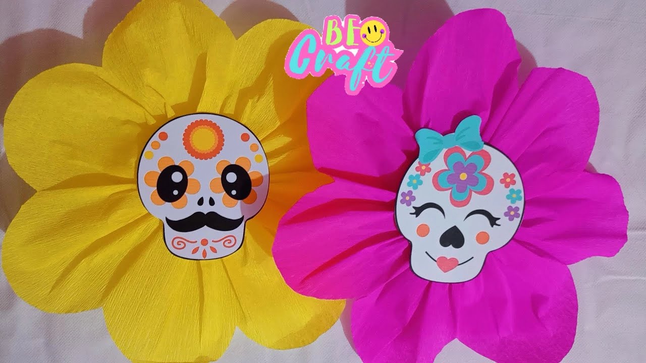 Decoración día de muertos/ Flores de papel crepé 