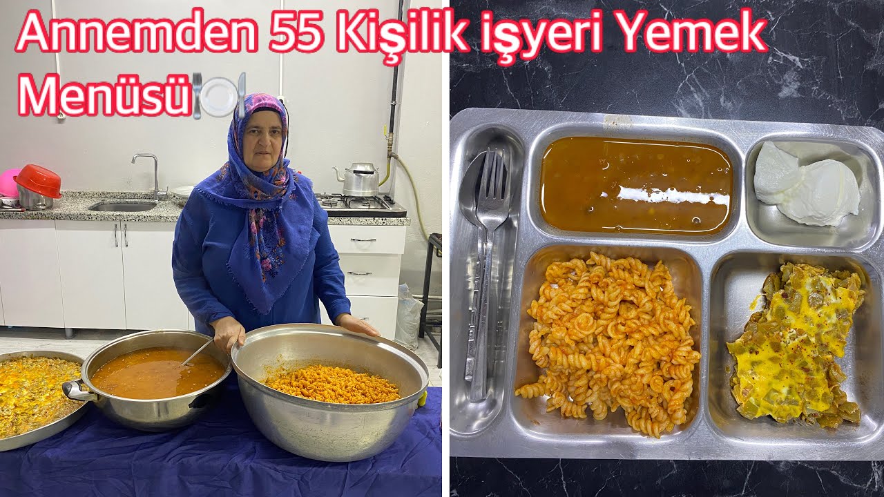 Annemden 55 Kişilik İşyeri Yemek Menüsü/Yumurtalı Fasülye/Makarna/Buğdaylı Yeşil Mercimek Çorbası