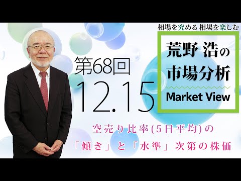 【第68回 荒野浩の市場分析】空売り比率(5日平均)の「傾き」と「水準」次第の株価