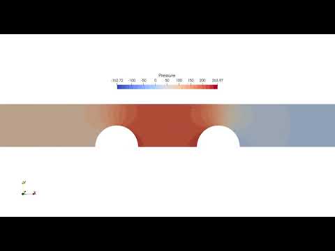 Moving Mesh: Viscoelastic Flow Over Two Oscillating Cylinders