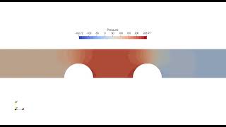 Moving Mesh: Viscoelastic Flow Over Two Oscillating Cylinders