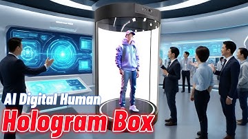 How to Use Hologram Box for Live Interaction with Human-Sized AI Digital Human 3D Display Technology