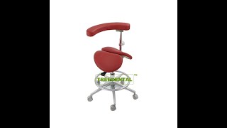 Saddle Ergonomic Chair Dental Stools，Dentist Stool and Assistant Stool，two flap lift rotary chair