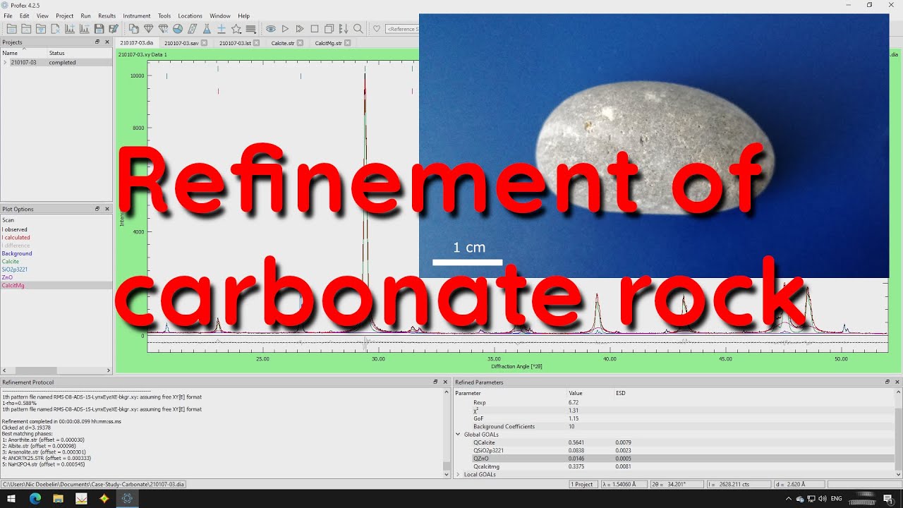 Profex Riedvelt Case study: Rietveld refinement of carbonate rock with Profex - YouTube