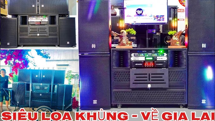 DÀN KARAOKE XE KÉO DI ĐỘNG CÔNG SUẤT KHỦNG | Tích hợp 2 SUB 40 và ...