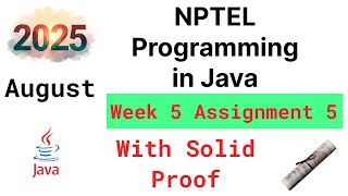 NPTEL Programming in Java Week 5 Assignment 5 Answers Solution Quiz Java Assignment 5 Ahmet Ege 20220702012