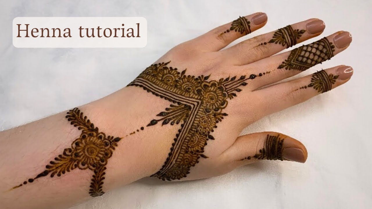 نقش حناء سهل وجميل ( نقش هندي)😍 henna tutorial