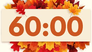 1 HOUR 60:00 COZY FALL TIMER with gentle ending chime! 🍁🍂 : 60-minute autumn countdown