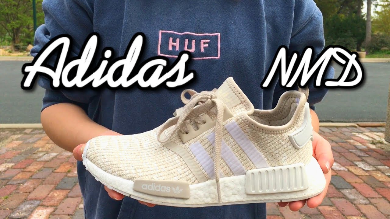 Womans Adidas NMD Tan On Feet And 